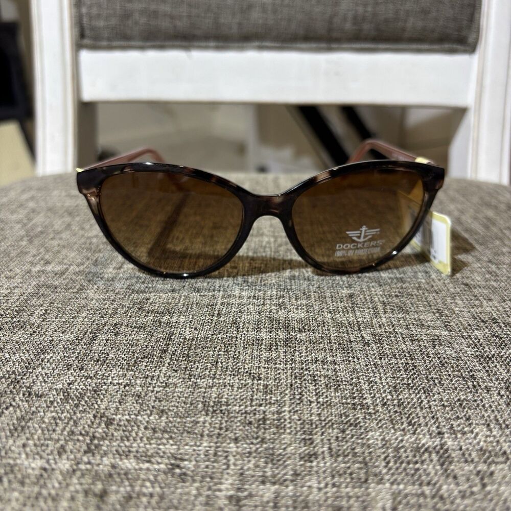 DOCKERS Womens Sunglasses UV Oval Brown Plastic